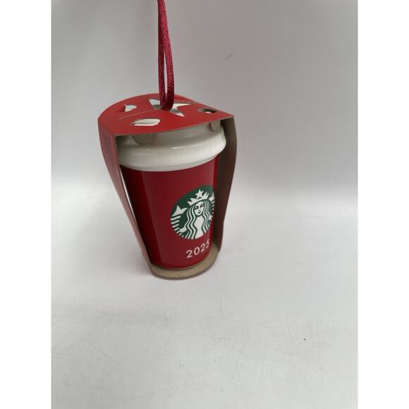 STARBUCKS Holiday Christmas 2025 Red Cup Ceramic Ornament Limited Edition - Picture 2 of 4